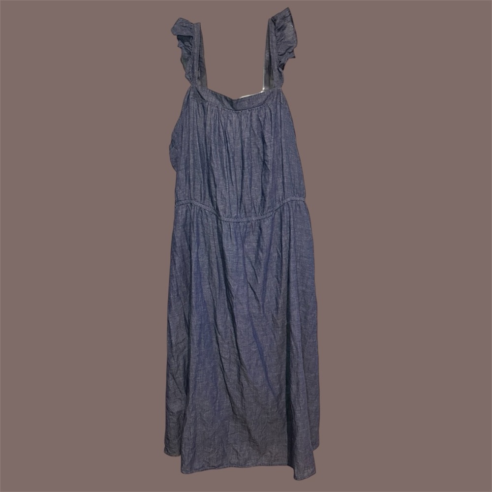 Plus size OLD NAVY Blue fo denim dress, with ruffle straps.